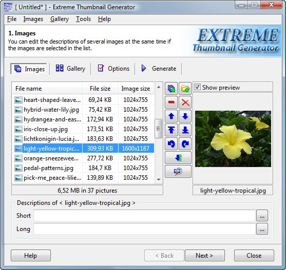 Extreme Thumbnail Generator Screenshot